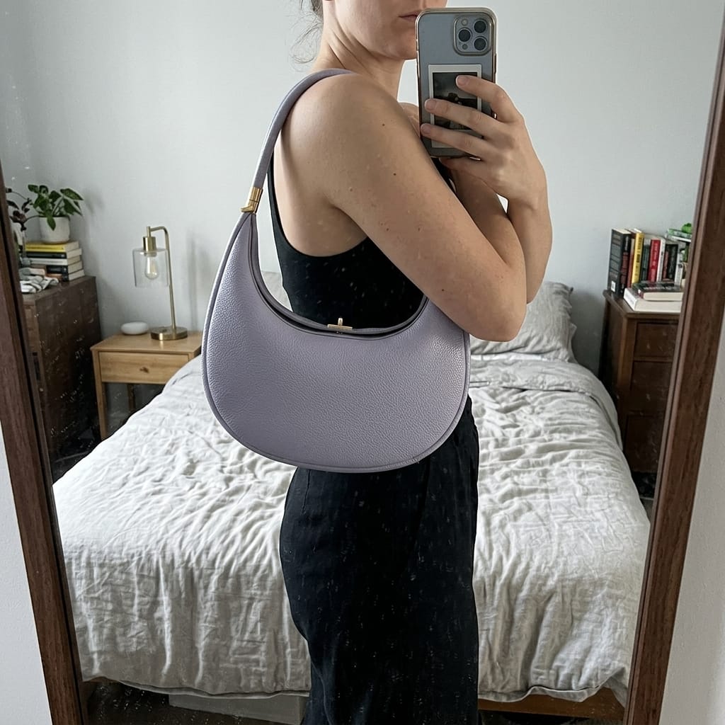 Customer photo review of Celeste - Chic Crescent Bag