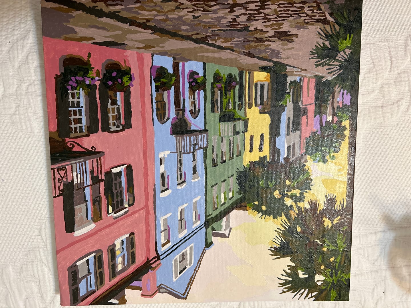 Customer photo review of Charleston Rainbow Row (Paint by Numbers)