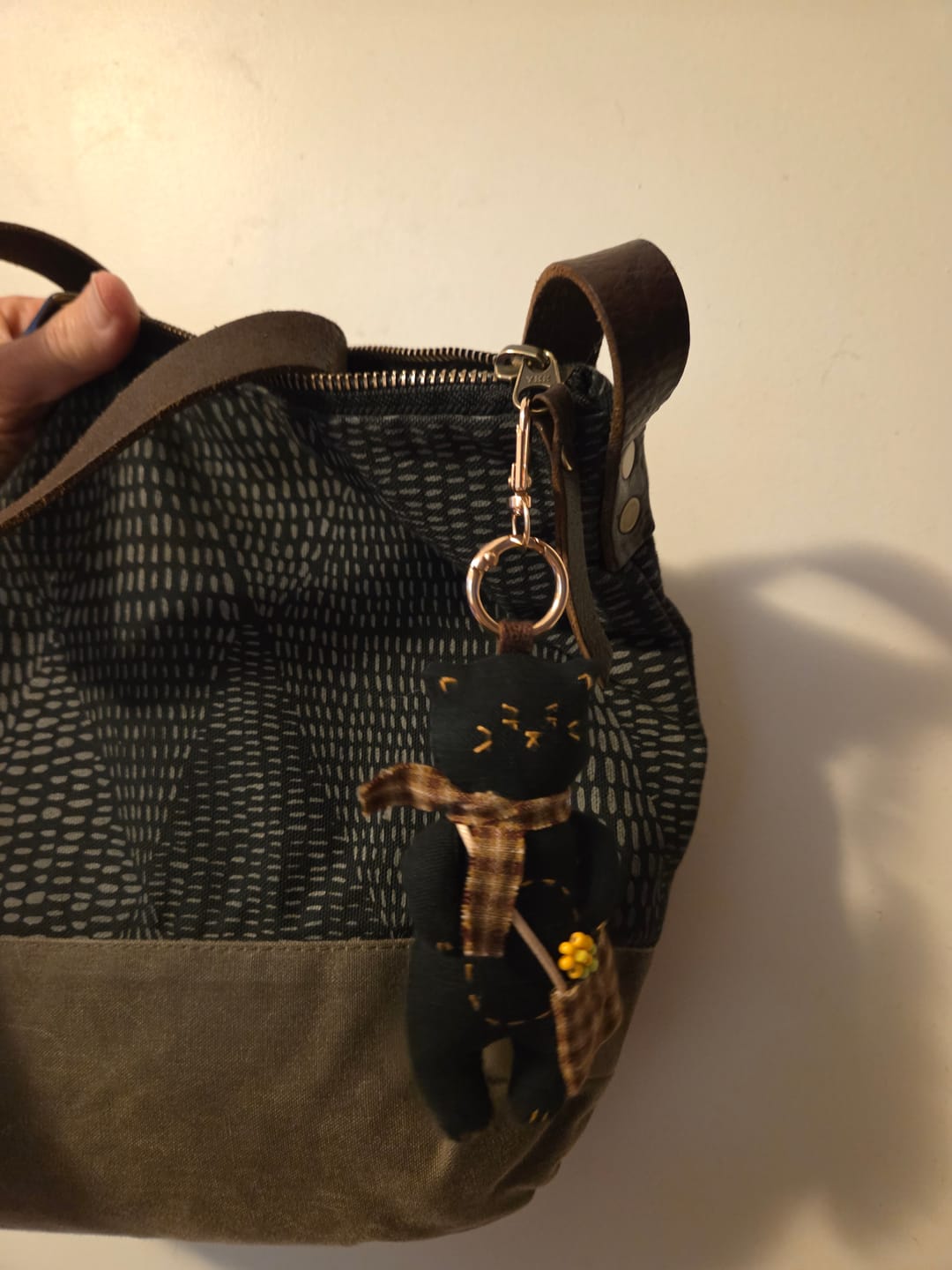 Customer photo review of Happy & Grumpy Kitty Bag Charm