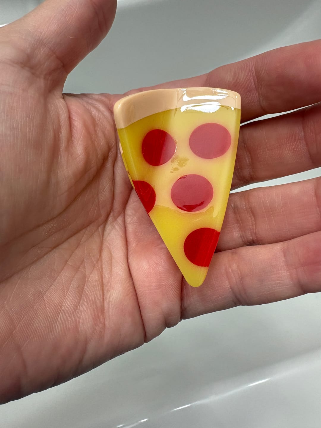 Customer photo review of Mini Pizza Hair Claw Clip