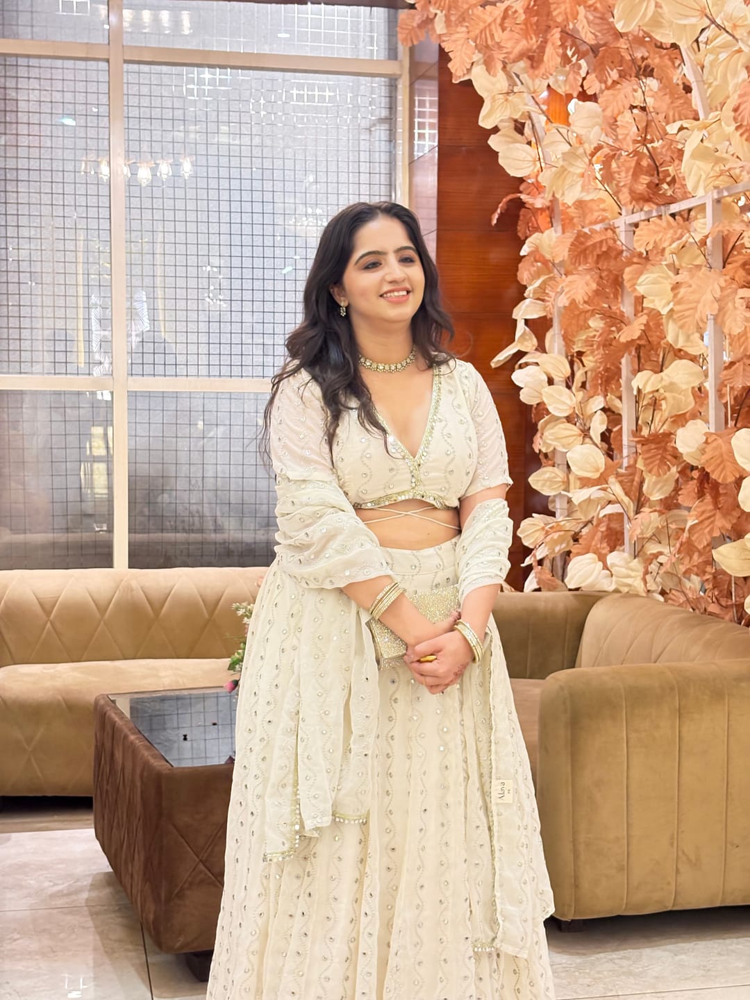 Customer photo review of Mastaani Tangerine Mirror Anarkali Set