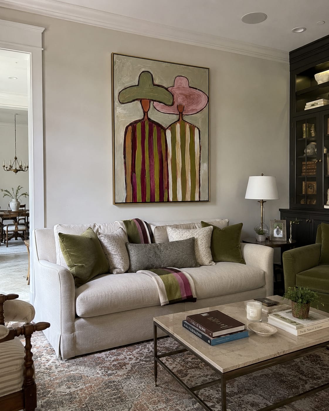 Customer photo review of Two Sombreros – Vintage Americana Colorful Couple in Hats Painting | Vibrant Western Living Room Art