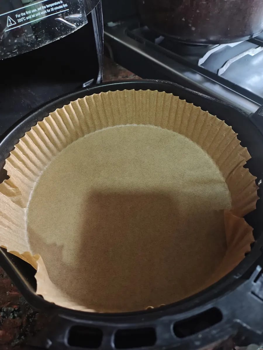 Customer photo review of 🍟 Papel para Airfryer – Paquete de 50 Unidades 🍗