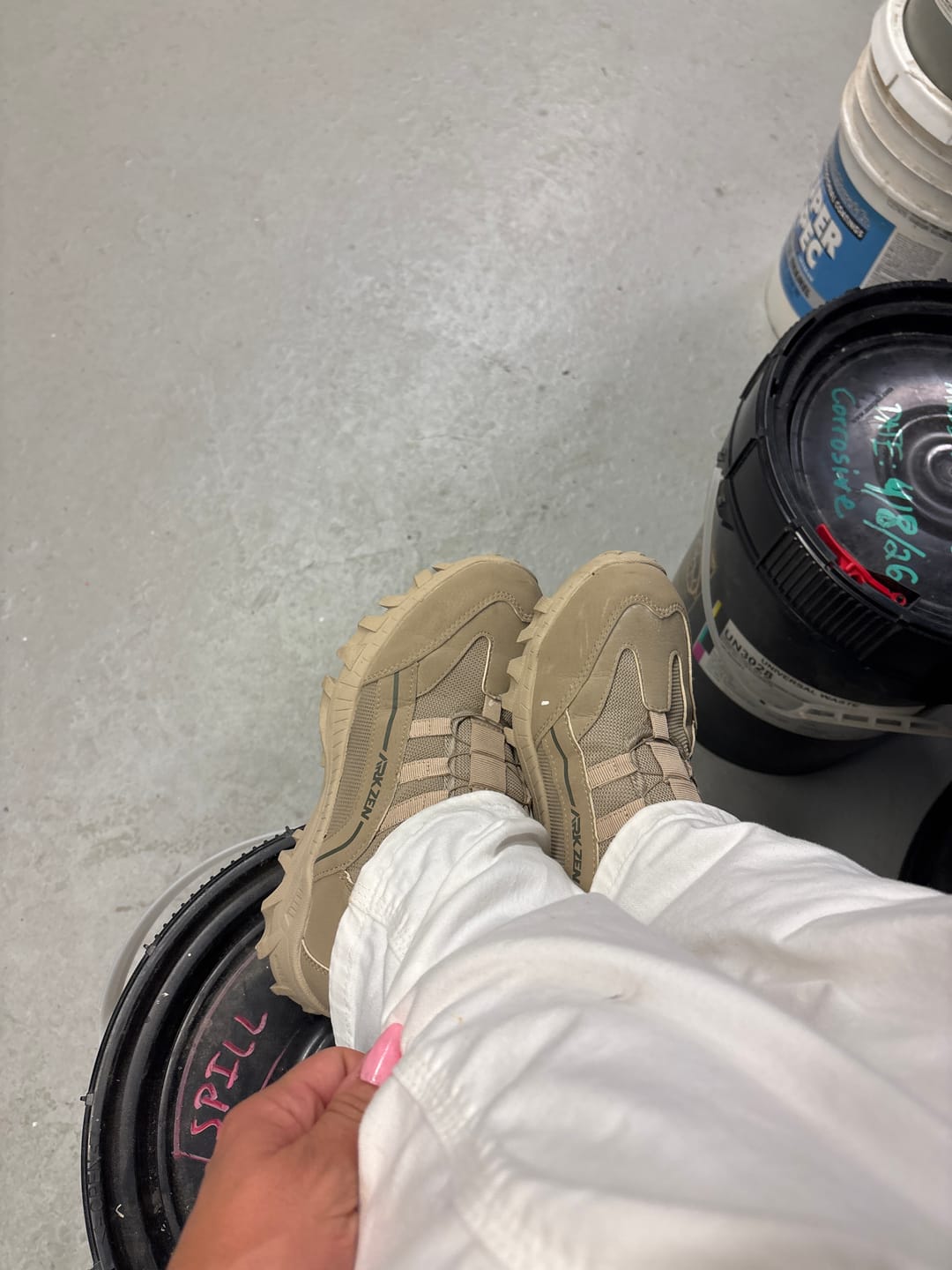 Customer photo review of Lightweight Composite Toe Work Boots Slip Resistant
