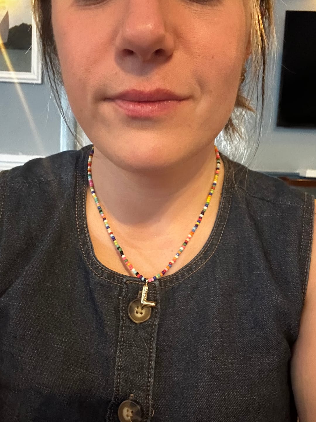 Customer photo review of Marvello Initial Necklace