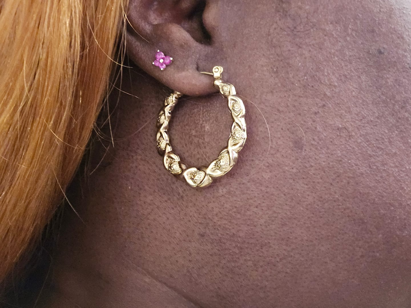 Customer photo review of XOXO Hoop Earrings