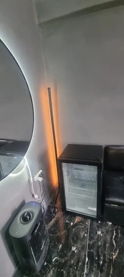 Customer photo review of Nordic Inspired Multicolor LED Floor Lamp With Remote Dimmer