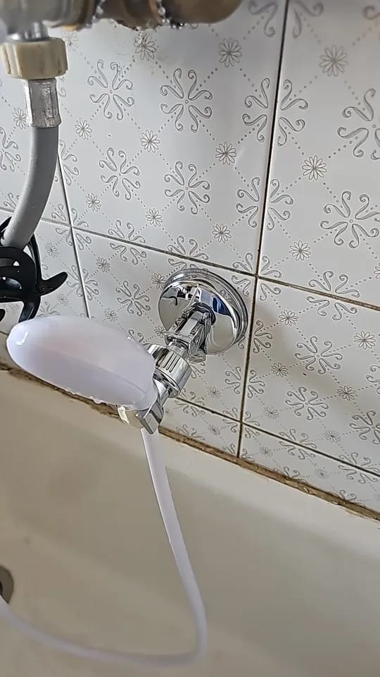 Customer photo review of Adjustable Suction Cup Shower Head Holder (No Drill)