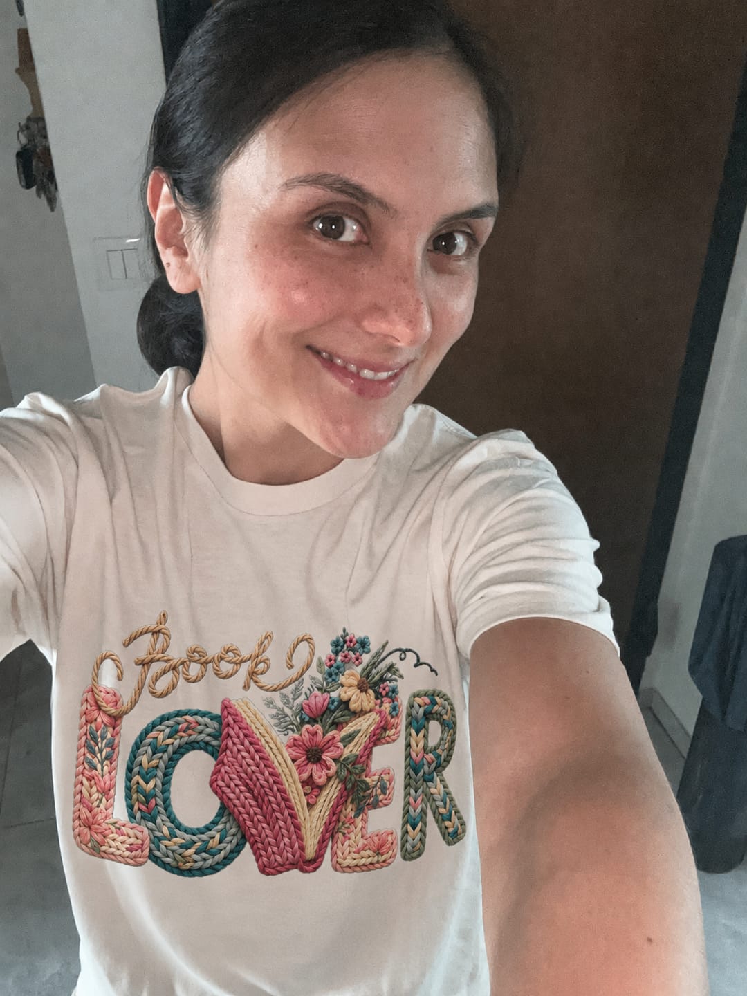 Customer photo review of Book Lover in Bloom T-Shirt
