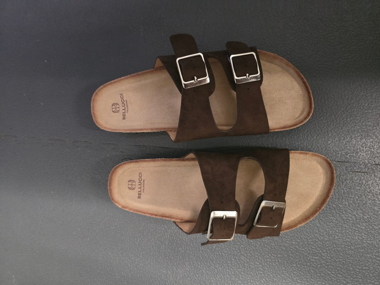 Customer photo review of Double Buckle Slides / Brown