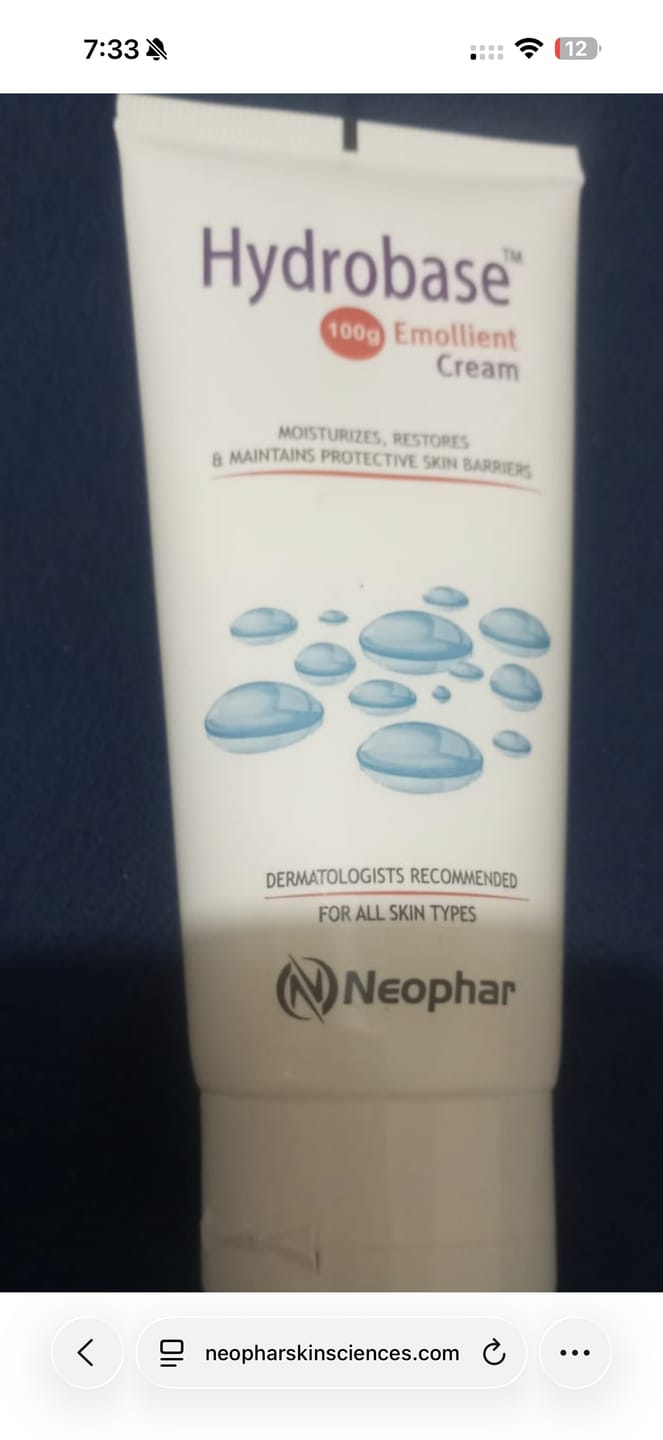 Customer photo review of Hydrobase Emollient Cream