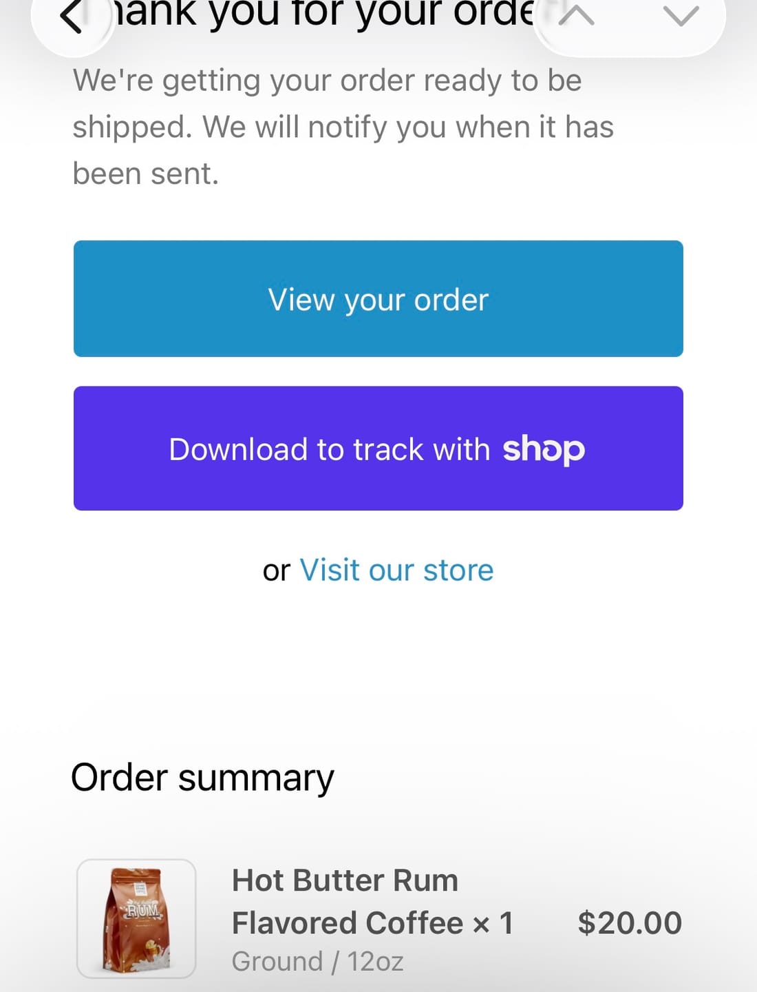 Customer photo review of Blueberry Cobbler Flavored Coffee