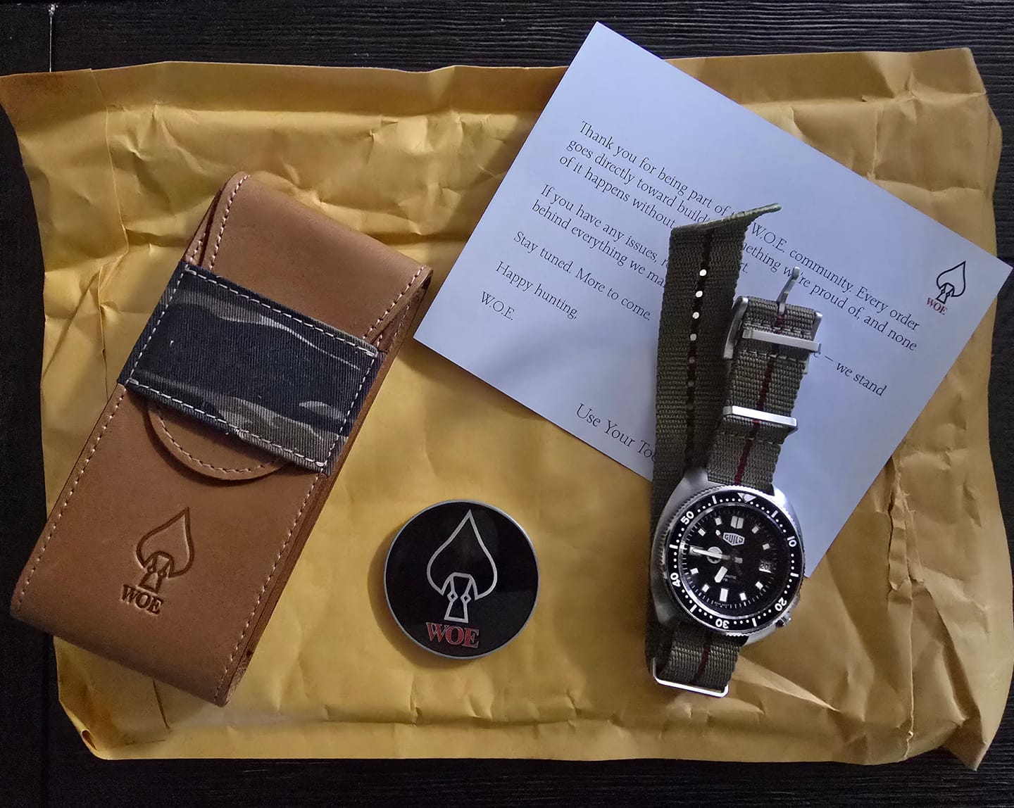 Customer photo review of Travel Pouch and Challenge Coin - New Tiger Stripe