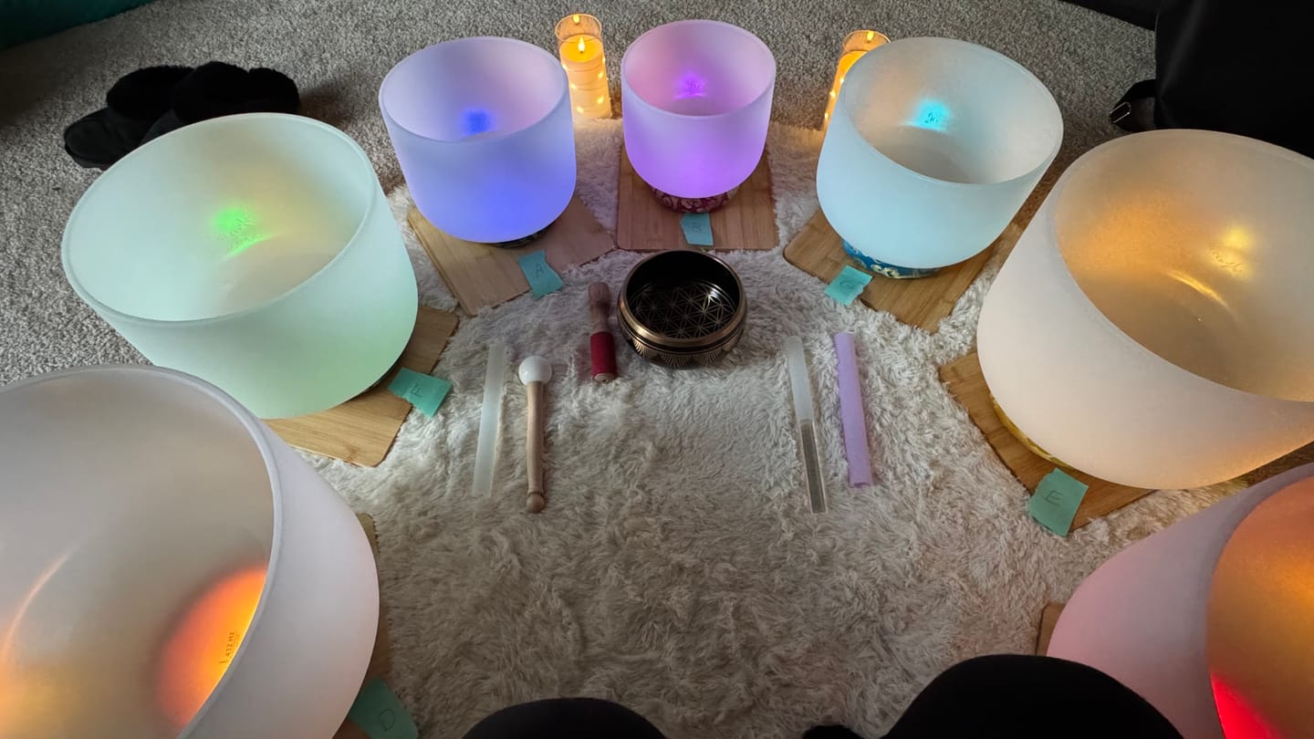 Customer photo review of Learn to Play the Crystal Singing Bowls Like Travis