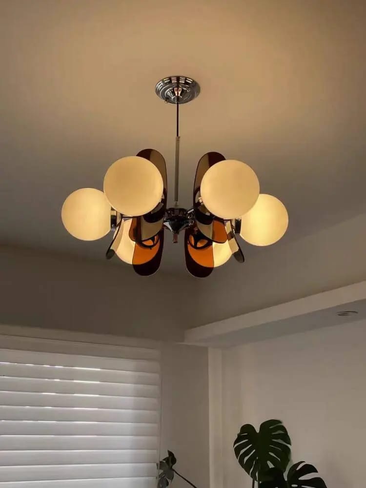 Customer photo review of Sputnik Chandelier, Iron Frame, Glass Shades, E26/E27, Chrome Finish