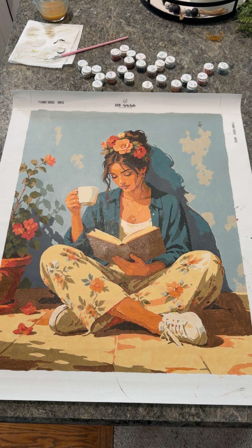 Customer photo review of Floral Escape | Paint by Number