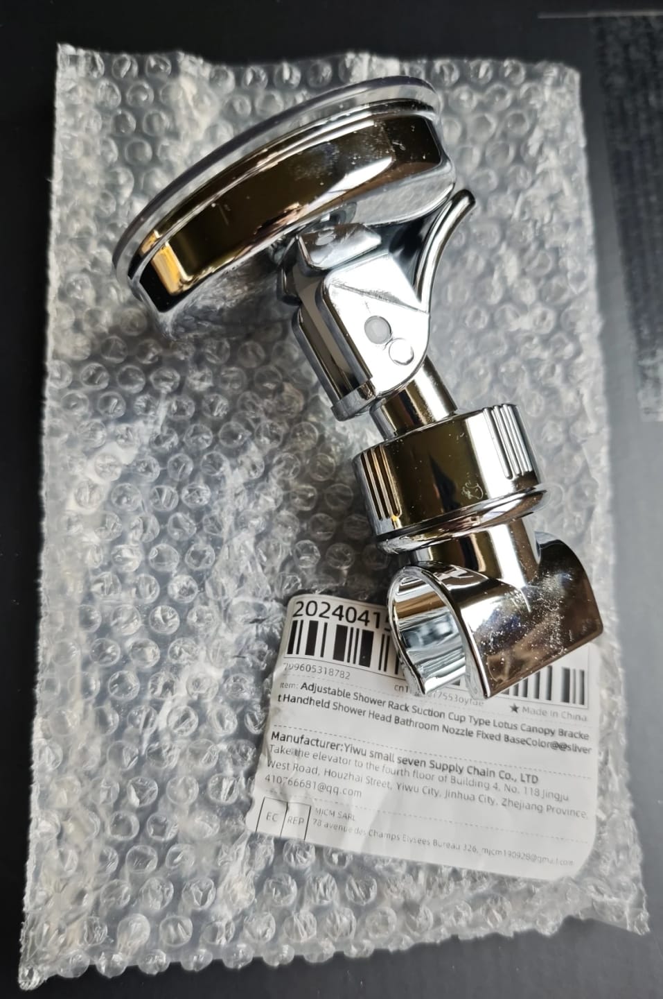 Customer photo review of Adjustable Suction Cup Shower Head Holder (No Drill)