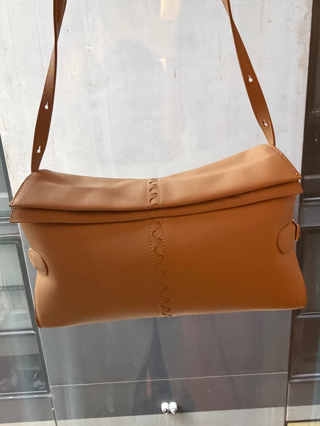 Customer photo review of Fantina Folded Hobo Bag - Brown