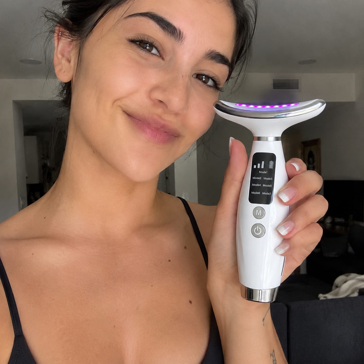 Close-up: tired, puffy morning skin
