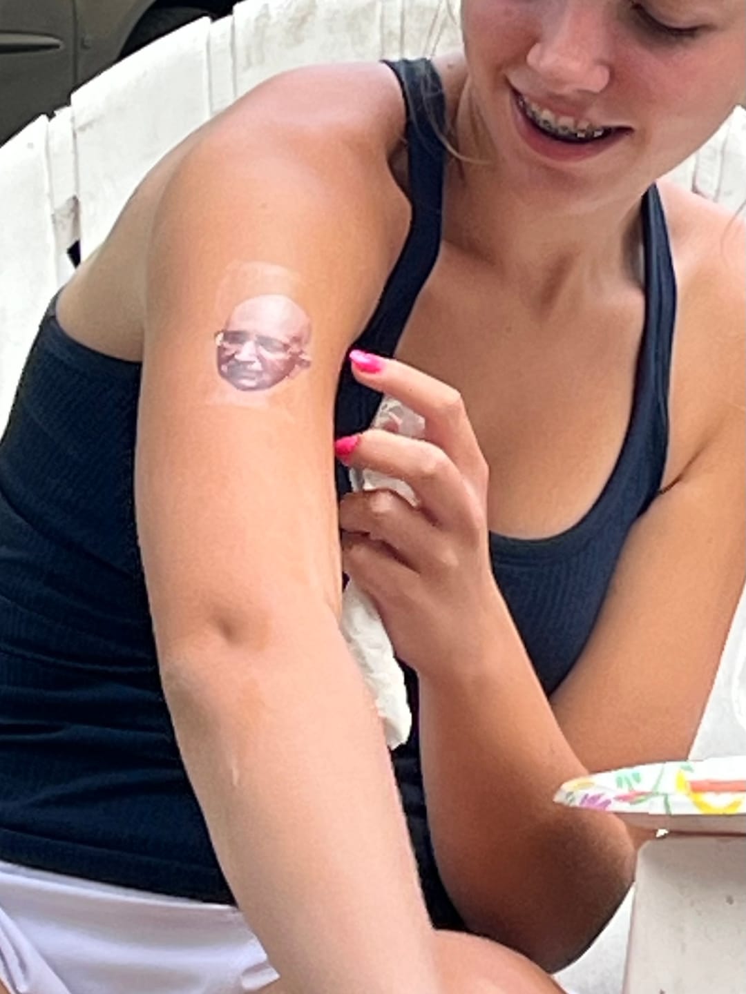 Customer photo review of Custom Photo Adult Face Temporary Tattoo