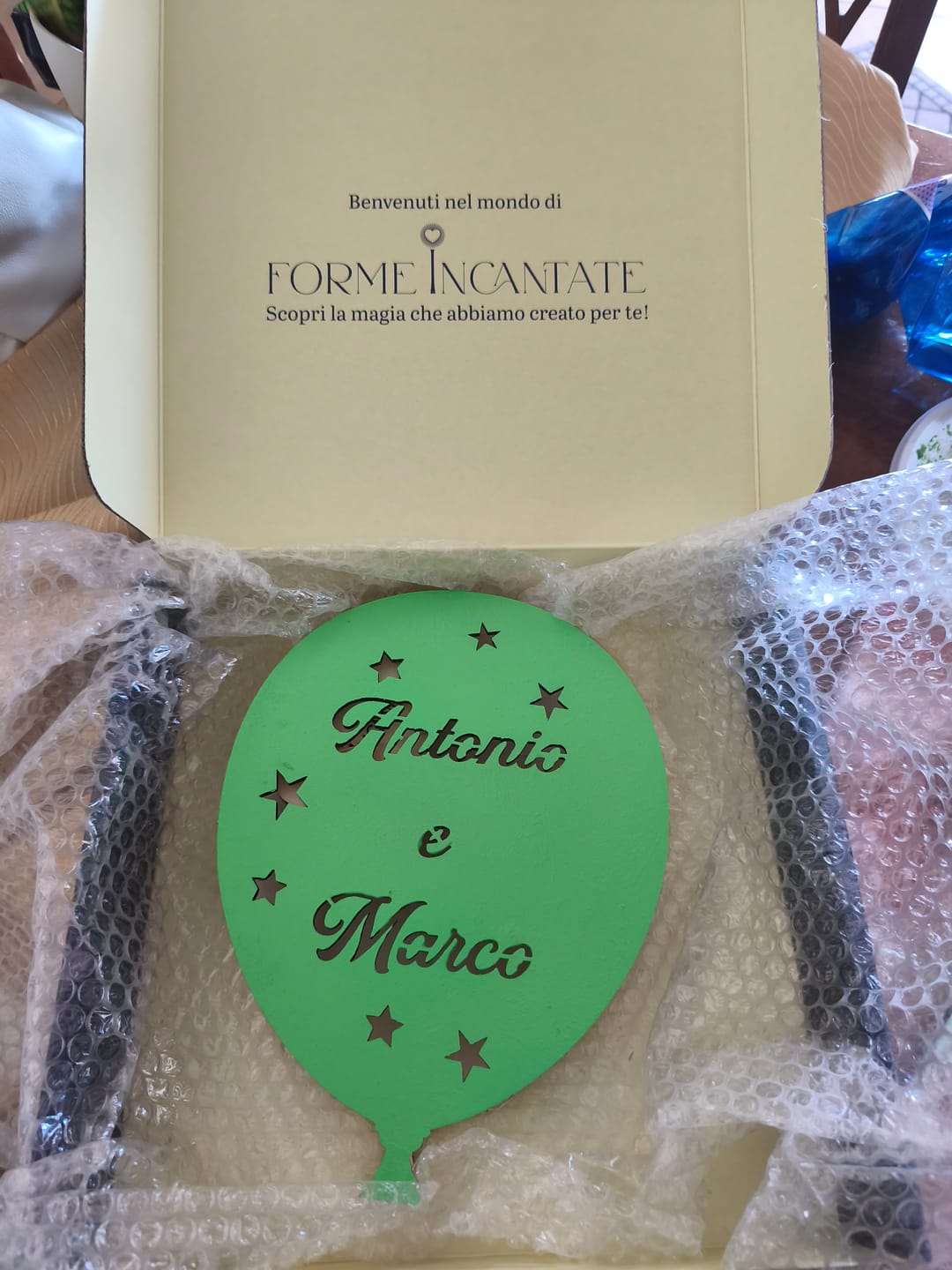 Customer photo review of Lampada Palloncino a Parete con Nome Personalizzato