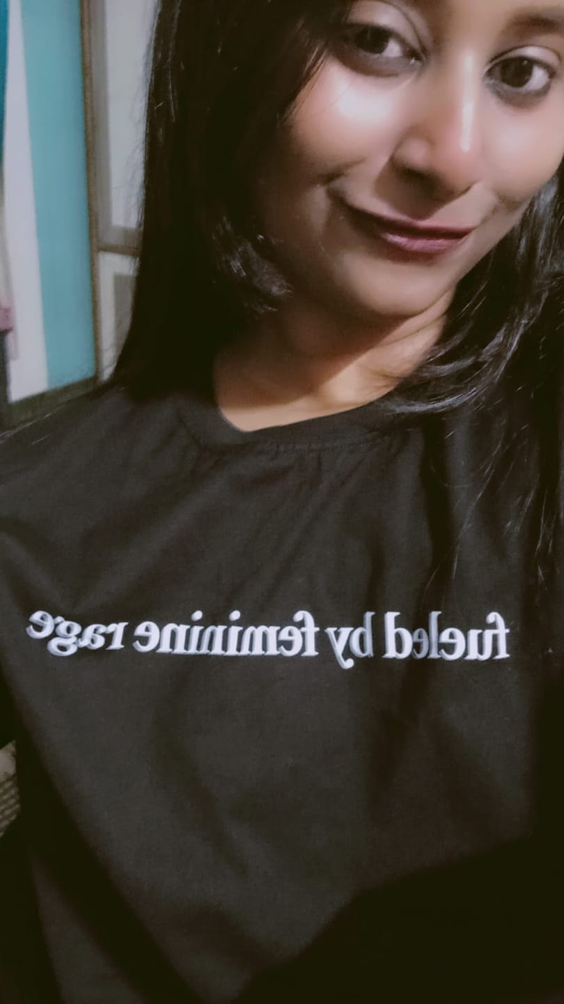 Customer photo review of Fueled By Feminine Rage: Feminist Tee