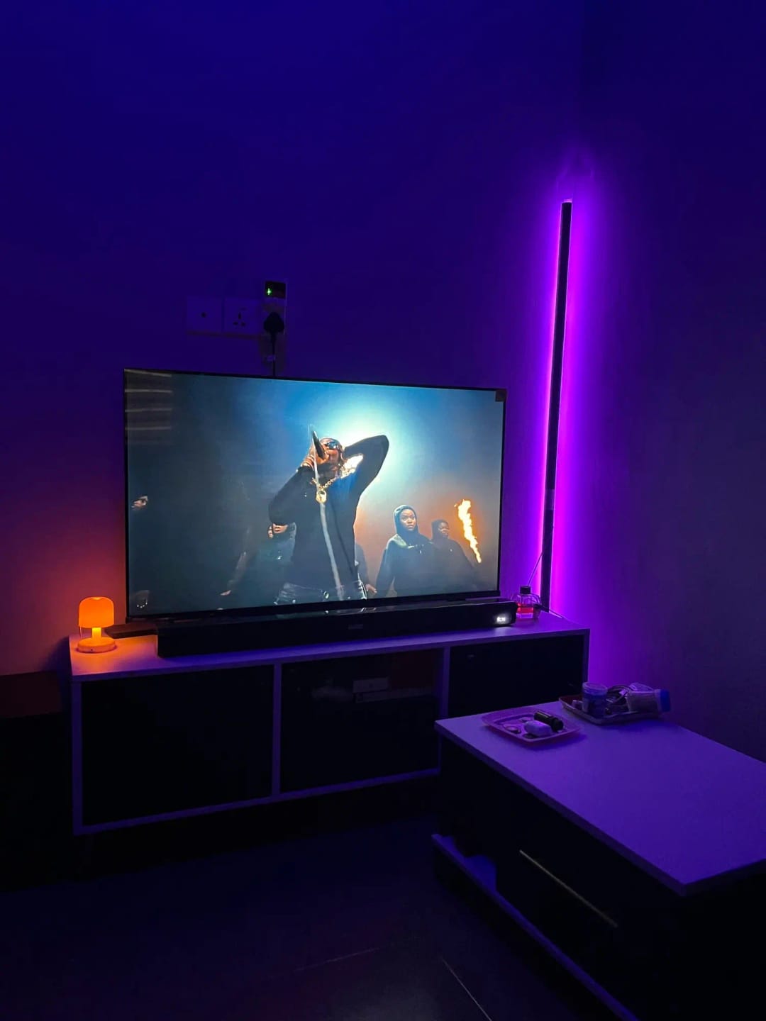 Customer photo review of Nordic Inspired Multicolor LED Floor Lamp With Remote Dimmer