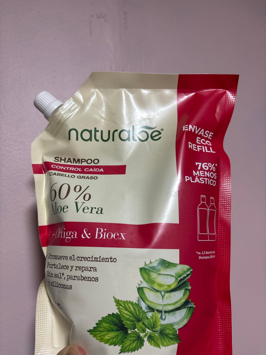 Customer photo review of Refill Shampoo Control Caída Graso 800Ml