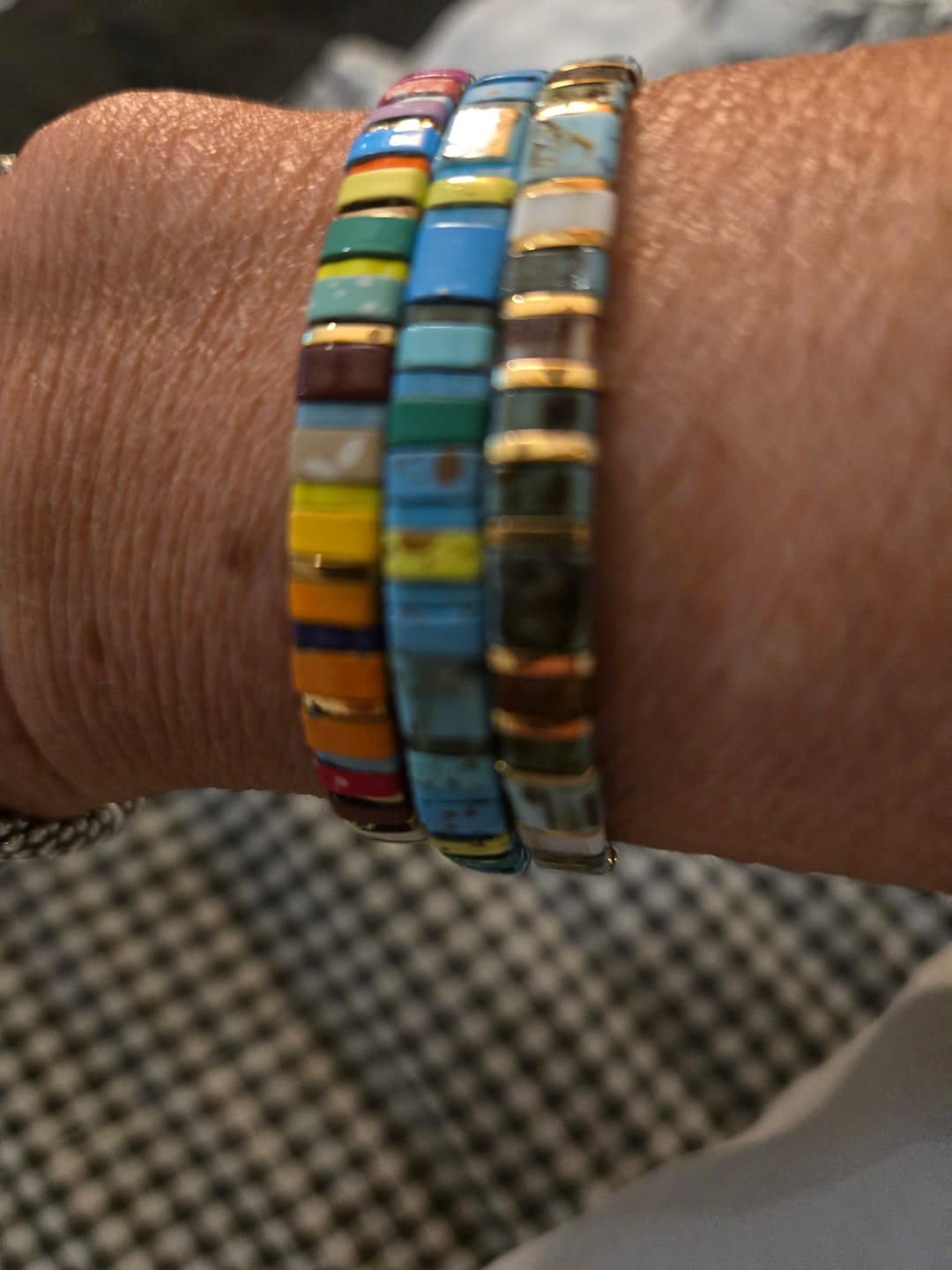 Customer photo review of Laguna – Flat Bead Stretch Bracelet