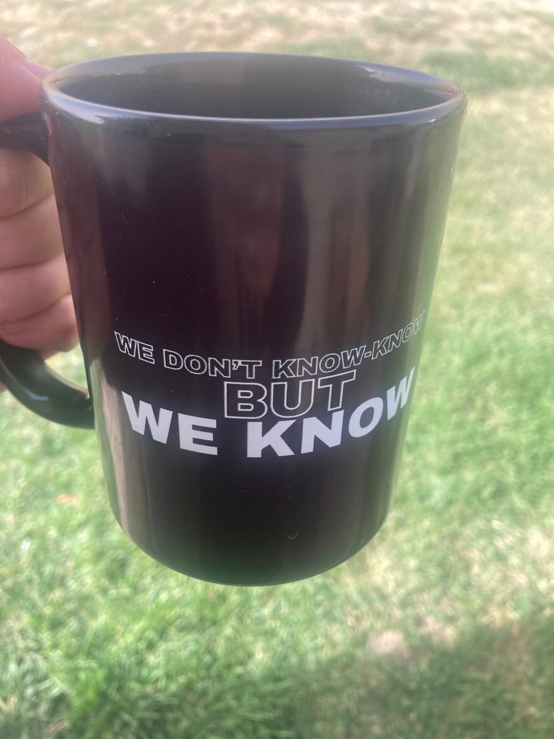 Customer photo review of We Know Mug