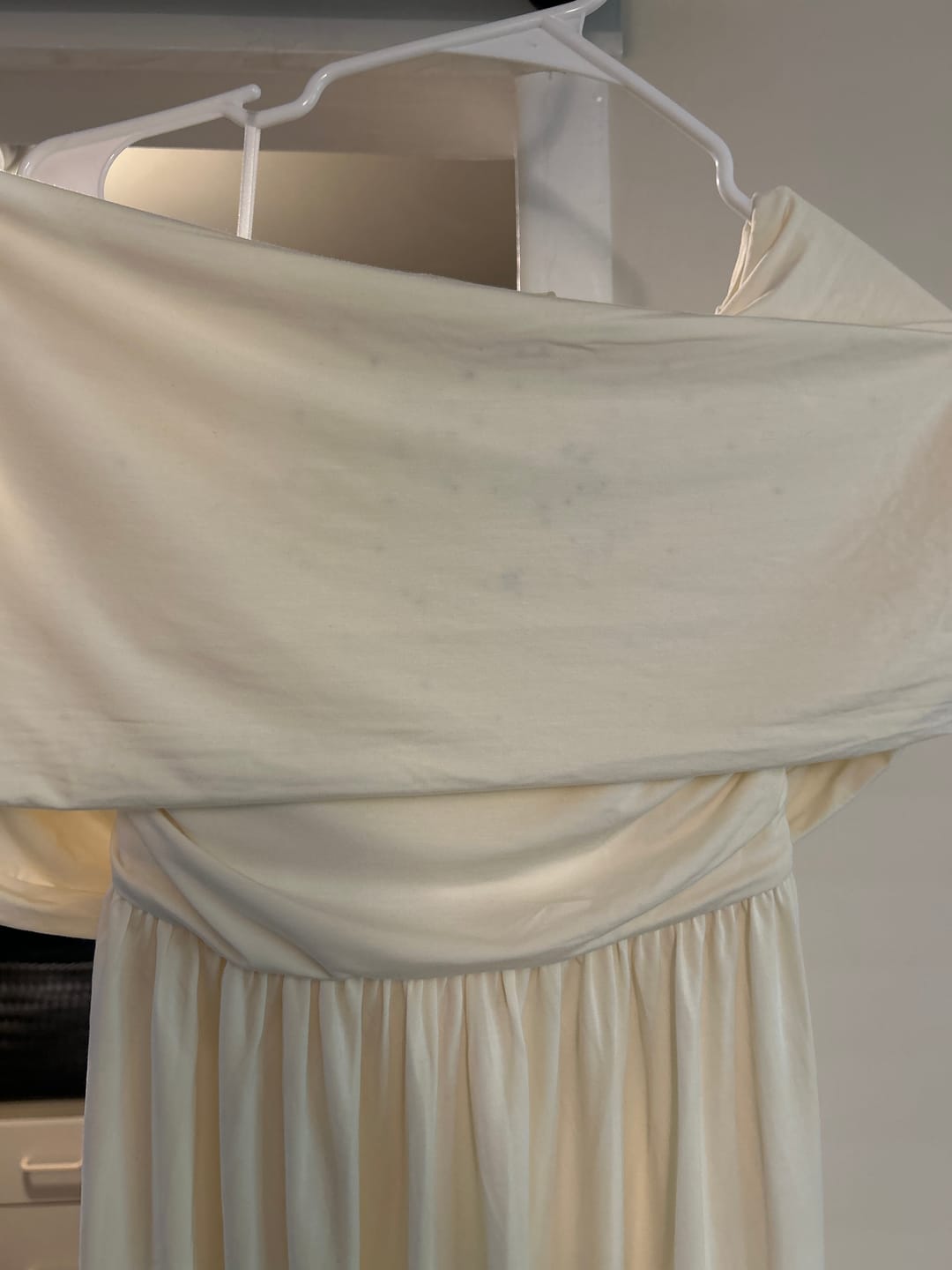 Customer photo review of Ariana Maxi Maternity Moon Dress in Butter Cream