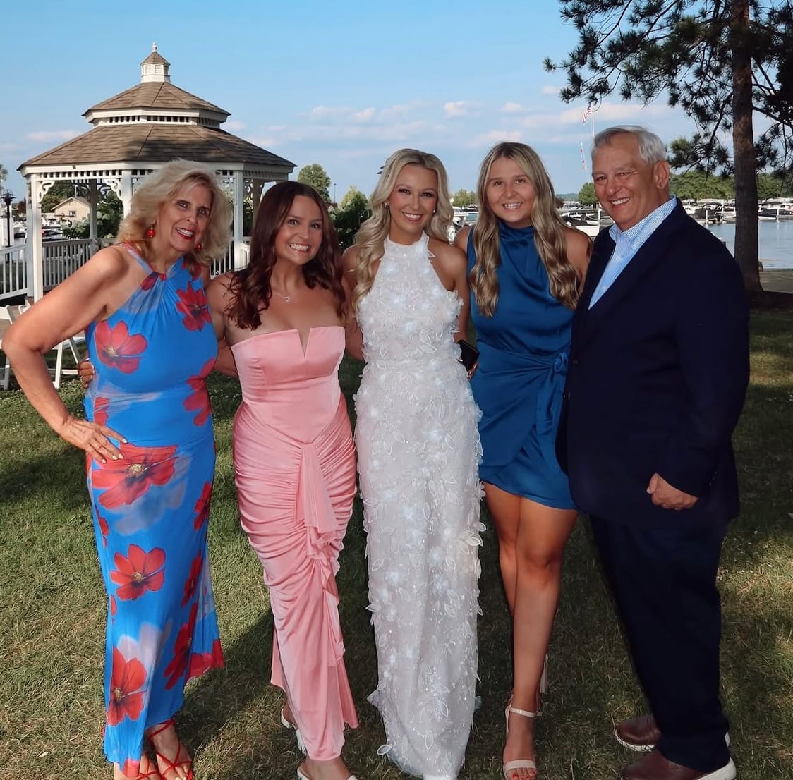 Customer photo review of Cielara Floral Twist Neck Maxi Dress - Blue