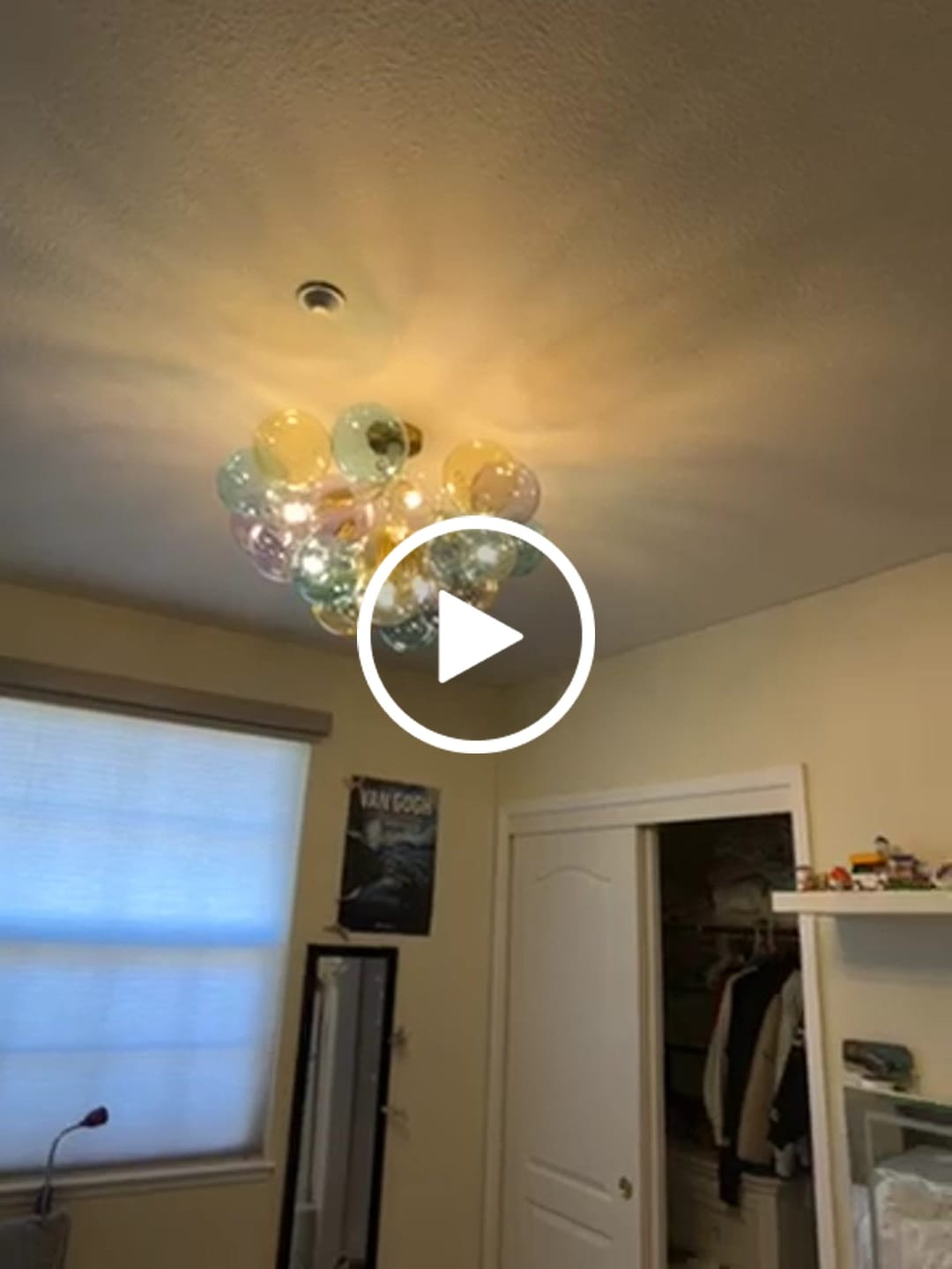 Customer video review of Art Deco Colorful Glass Cluster Bubble Semi Flush Chandelier