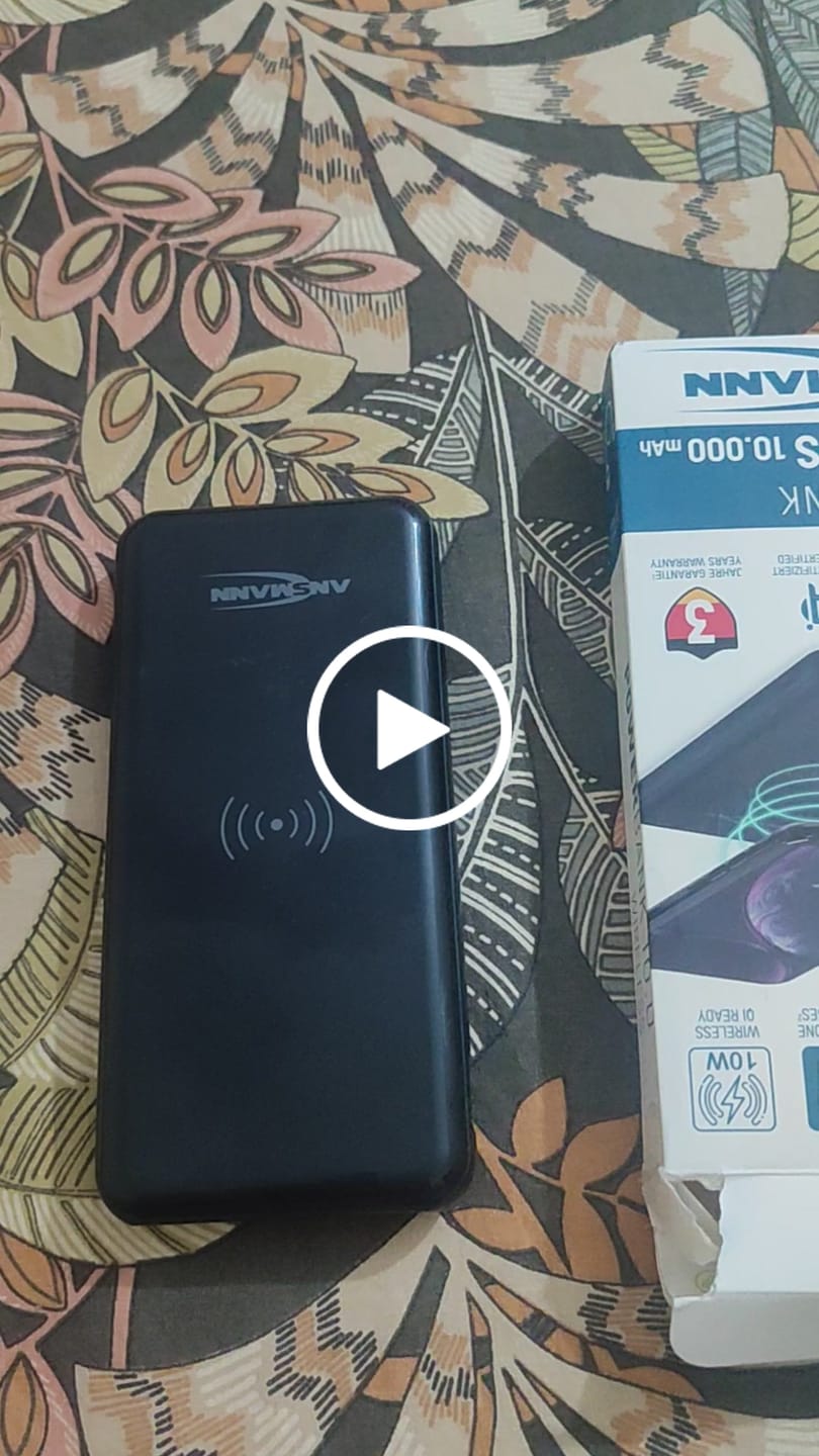 Customer video review of ANSMANN 10,000mAH 10W Wireless Powerbank - German Lot