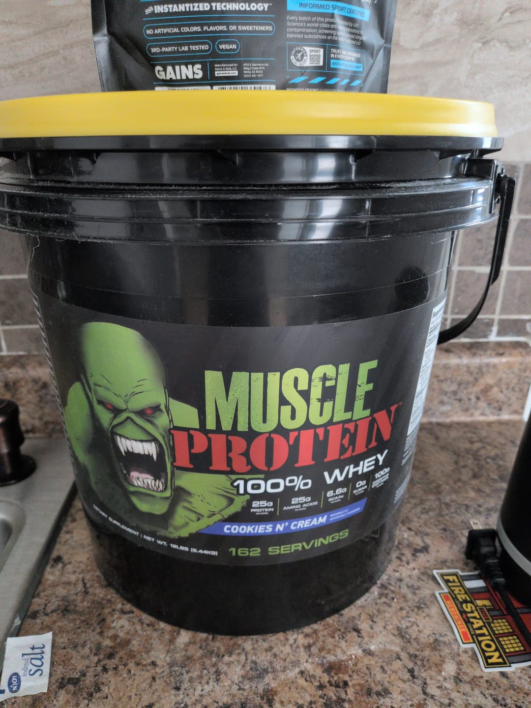 Customer photo review of Whey Protein Powder Bucket