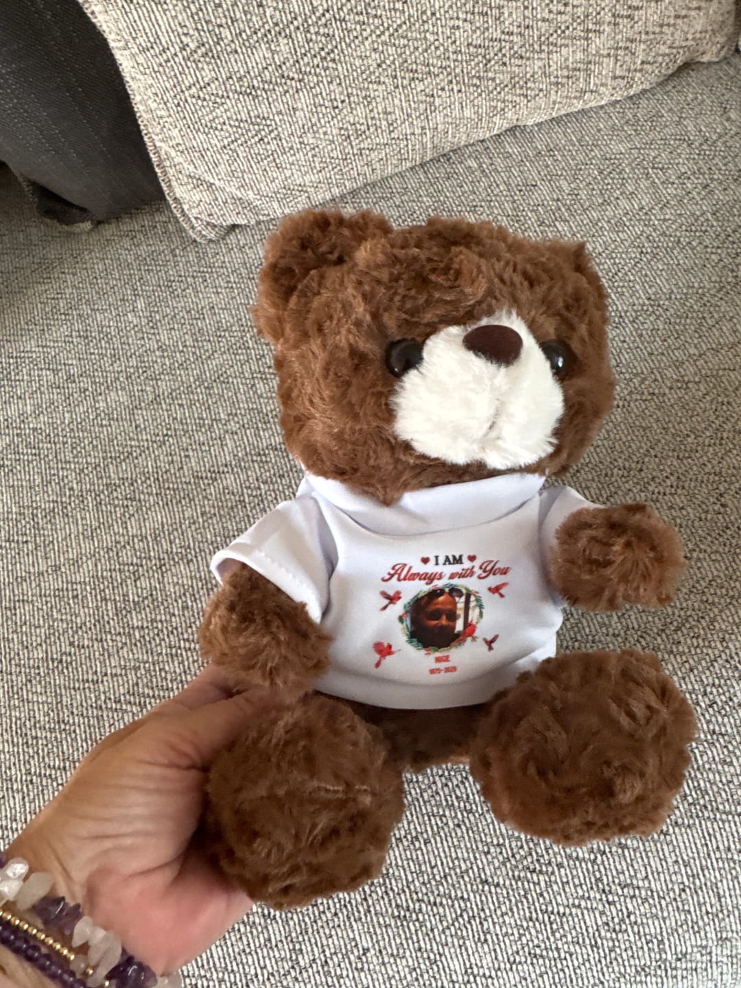 Customer photo review of I'm Always With You - Personalized Memorial Teddy Bear