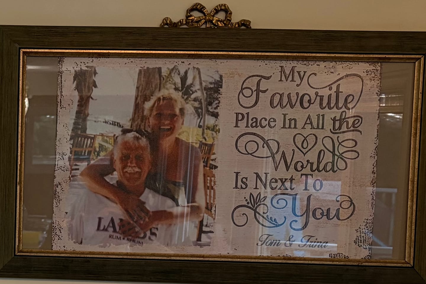 Customer photo review of Next To You Is One Of My Favorite Places To Be - Upload Image - Personalized Horizontal Poster