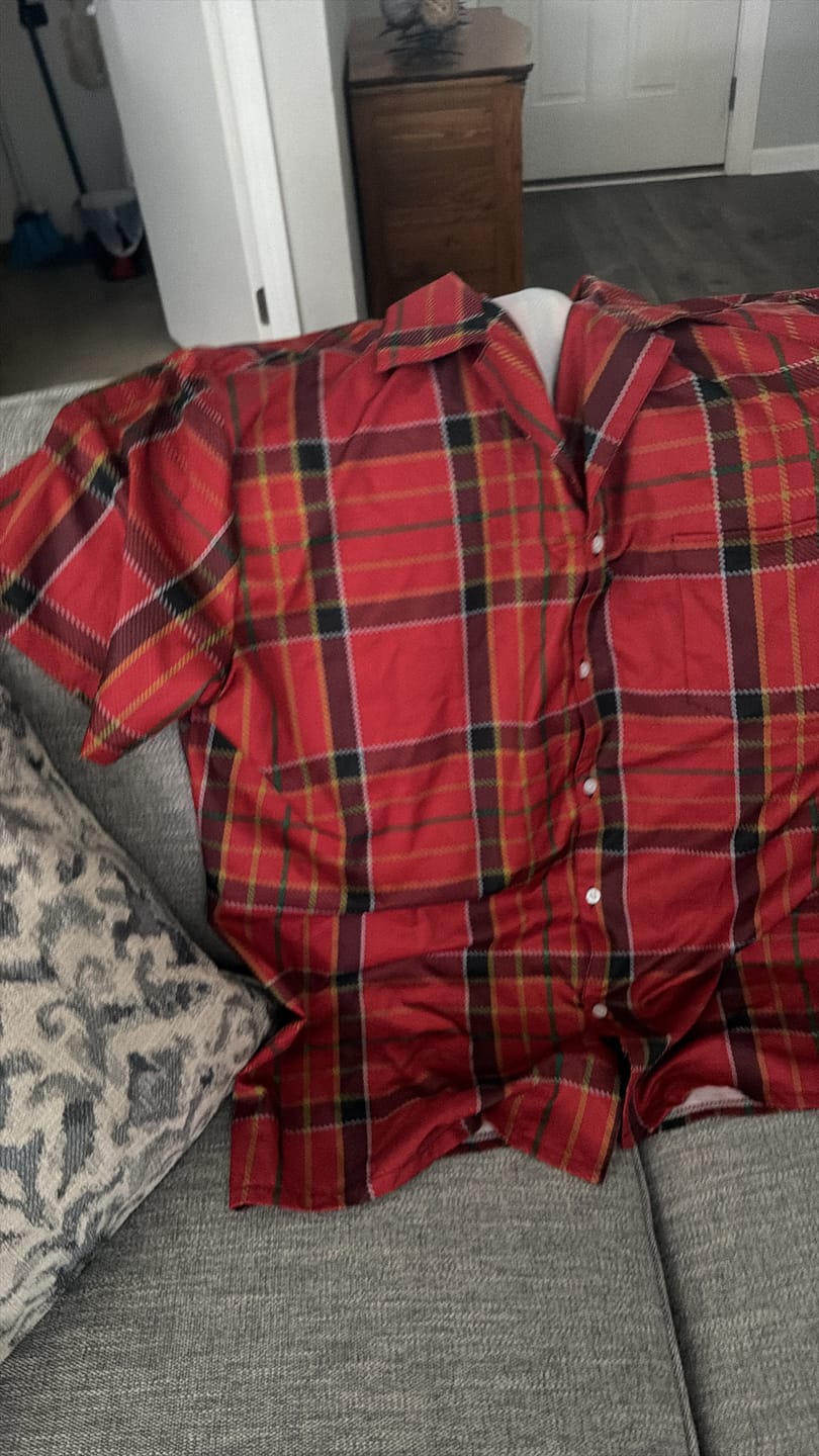Customer photo review of Scottish Hackston (Green stripe) or Halkerston Tartan Hawaiian Shirt