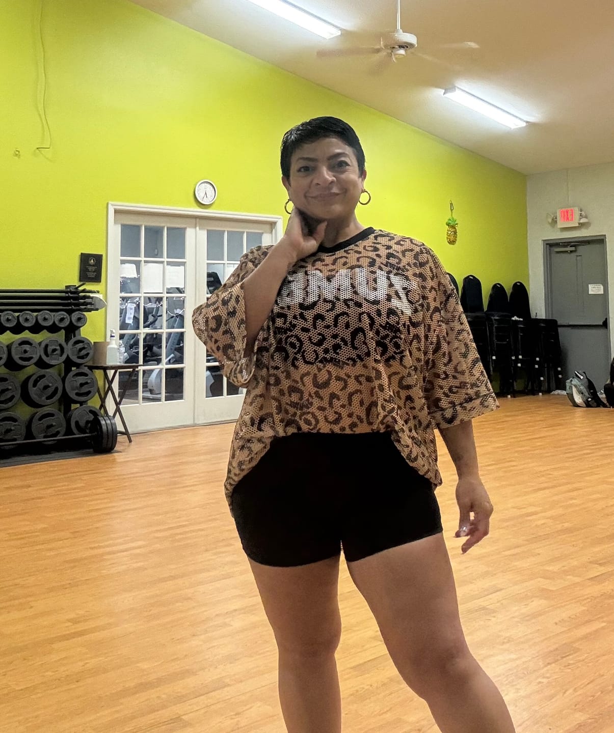 Customer photo review of Zumba Wildbeat Oversized Mesh Top
