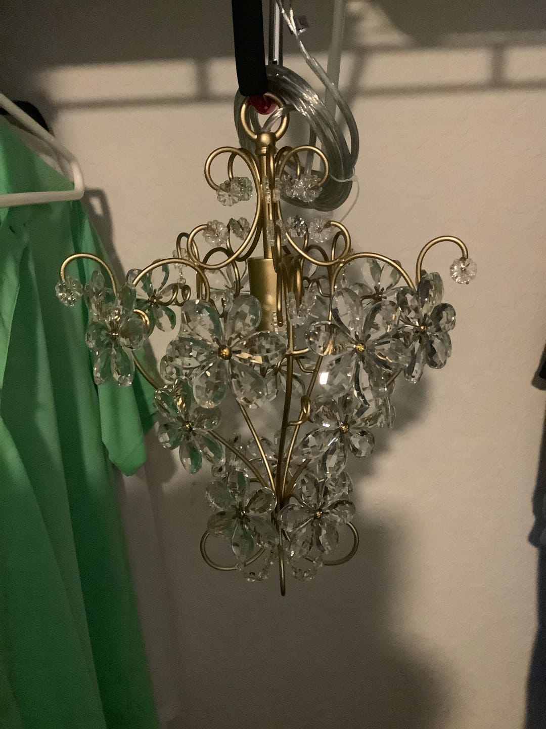 Customer photo review of Glam Bloom Floral Crystal Accented Cage Pendant Light