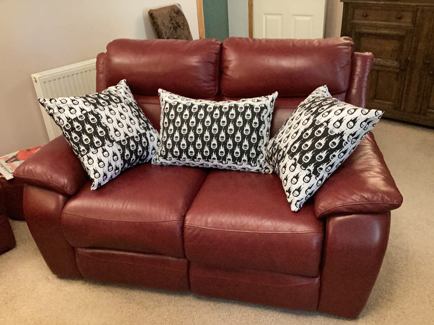Customer photo review of Flaming Skulls Polycotton Fabric