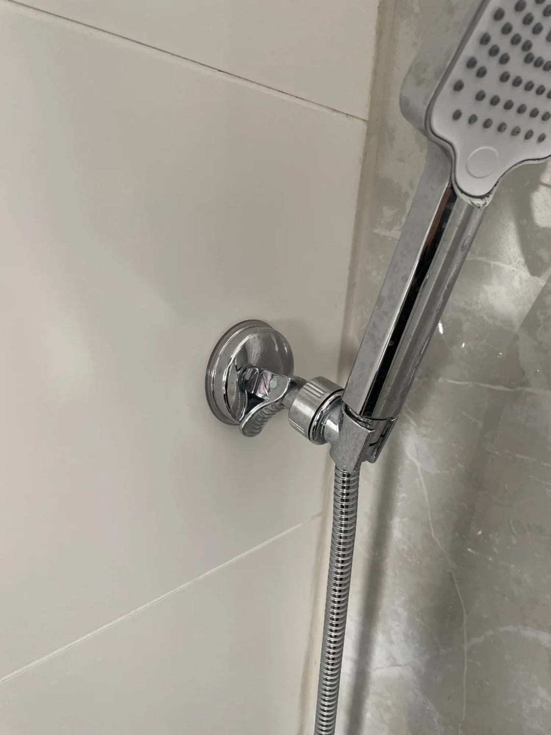 Customer photo review of Adjustable Suction Cup Shower Head Holder (No Drill)
