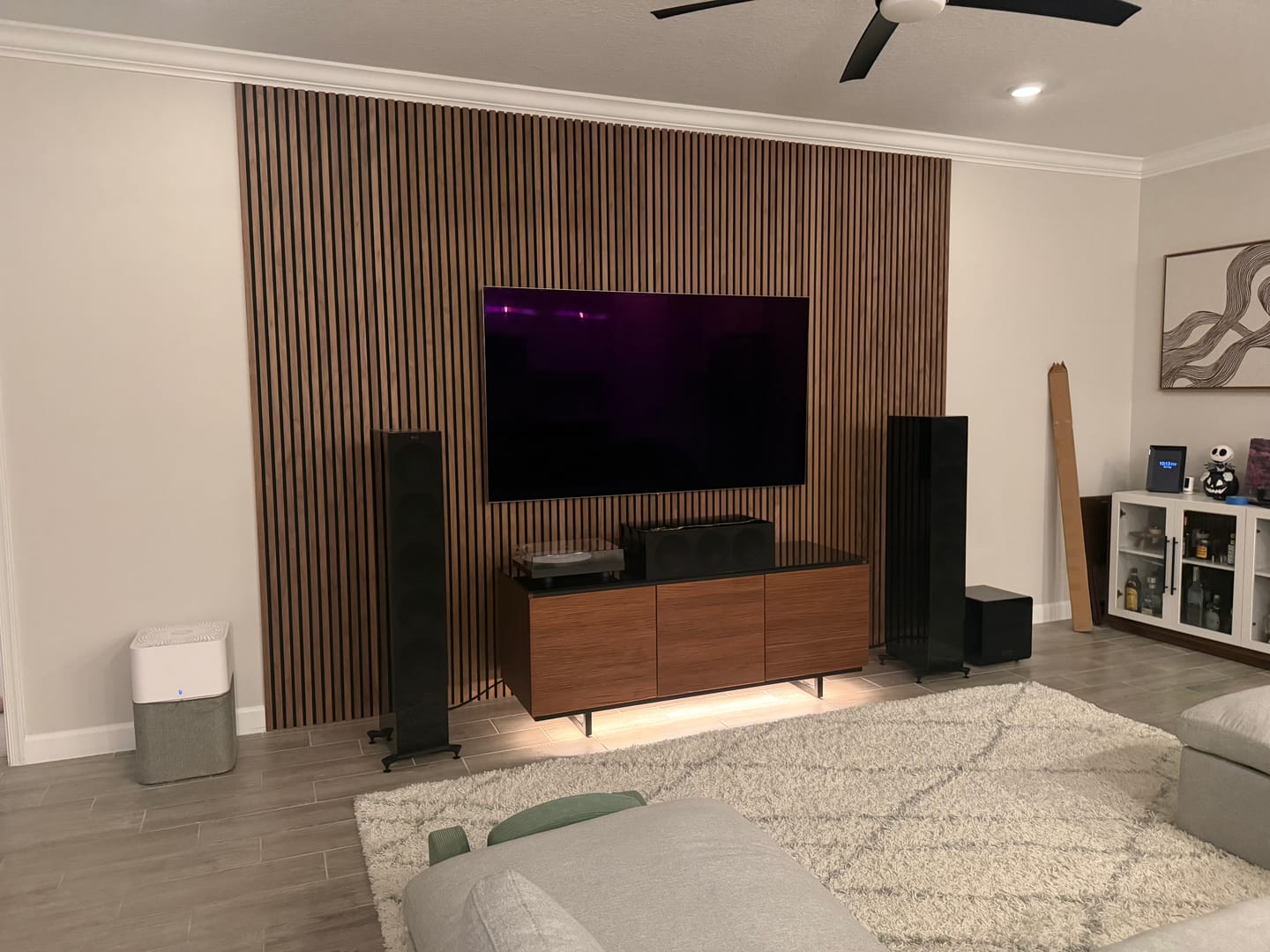 Customer photo review of Natural Walnut Acoustic Slat Panels 94.5" or 120"