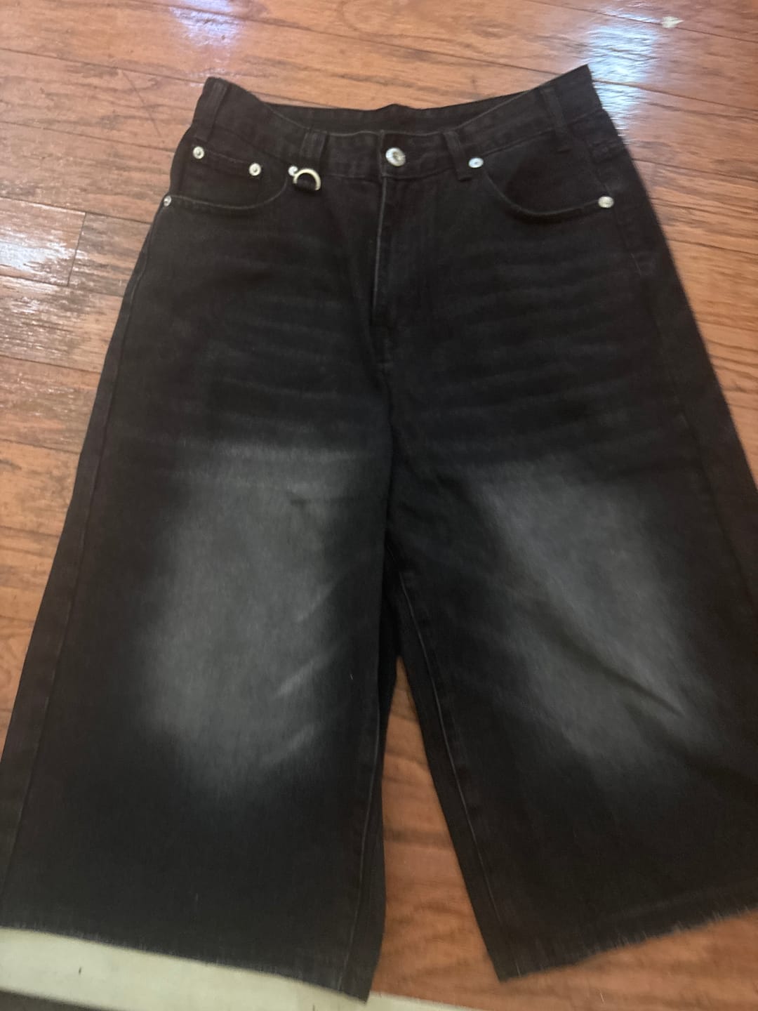 Customer photo review of Washed Baggy Denim Jorts | Inflation Streetwear