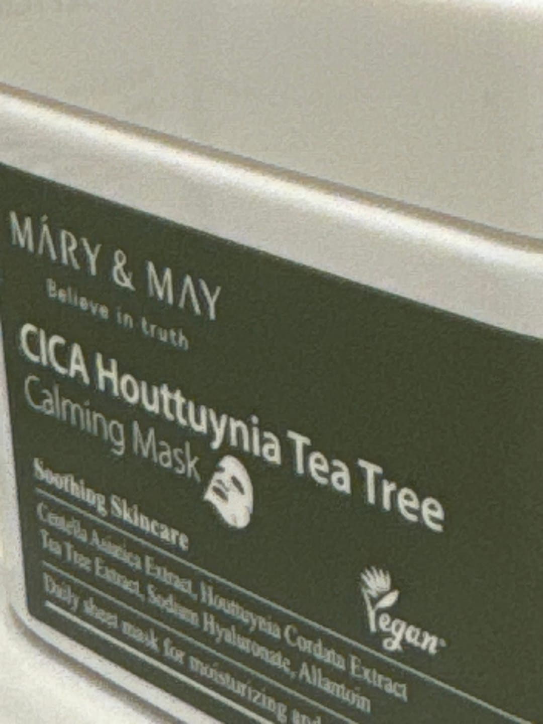 Customer photo review of Masku komplekts Mary&May Cica Houttuynia Tea Tree Calming Mask