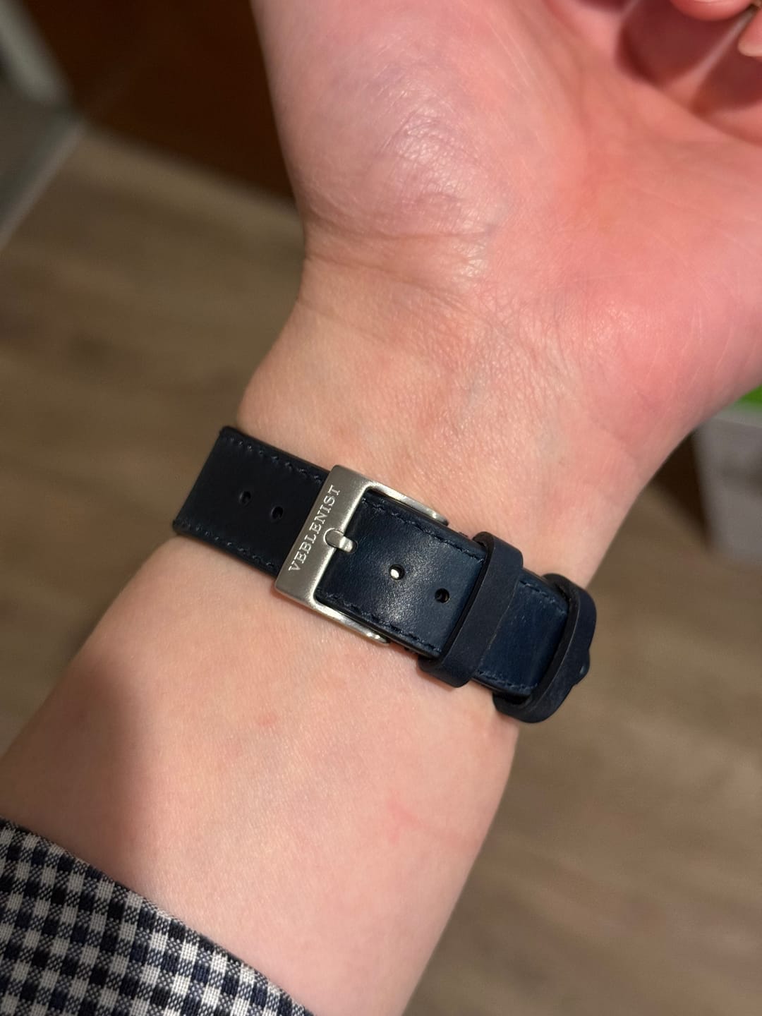Customer photo review of Navy Blue Shell Cordovan