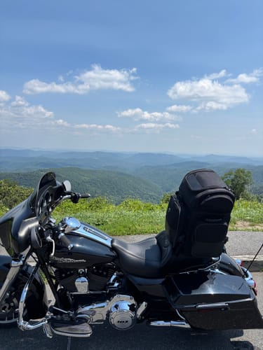 Customer photo review of 57L - Voyage Premium XL Motorcycle Sissy Bar Bag for Harley Davidson