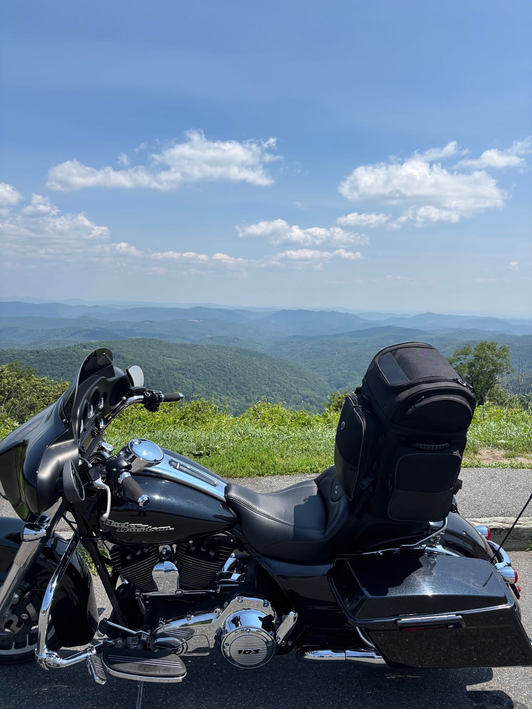 Customer photo review of 57L - Voyage Premium XL Motorcycle Sissy Bar Bag for Harley Davidson