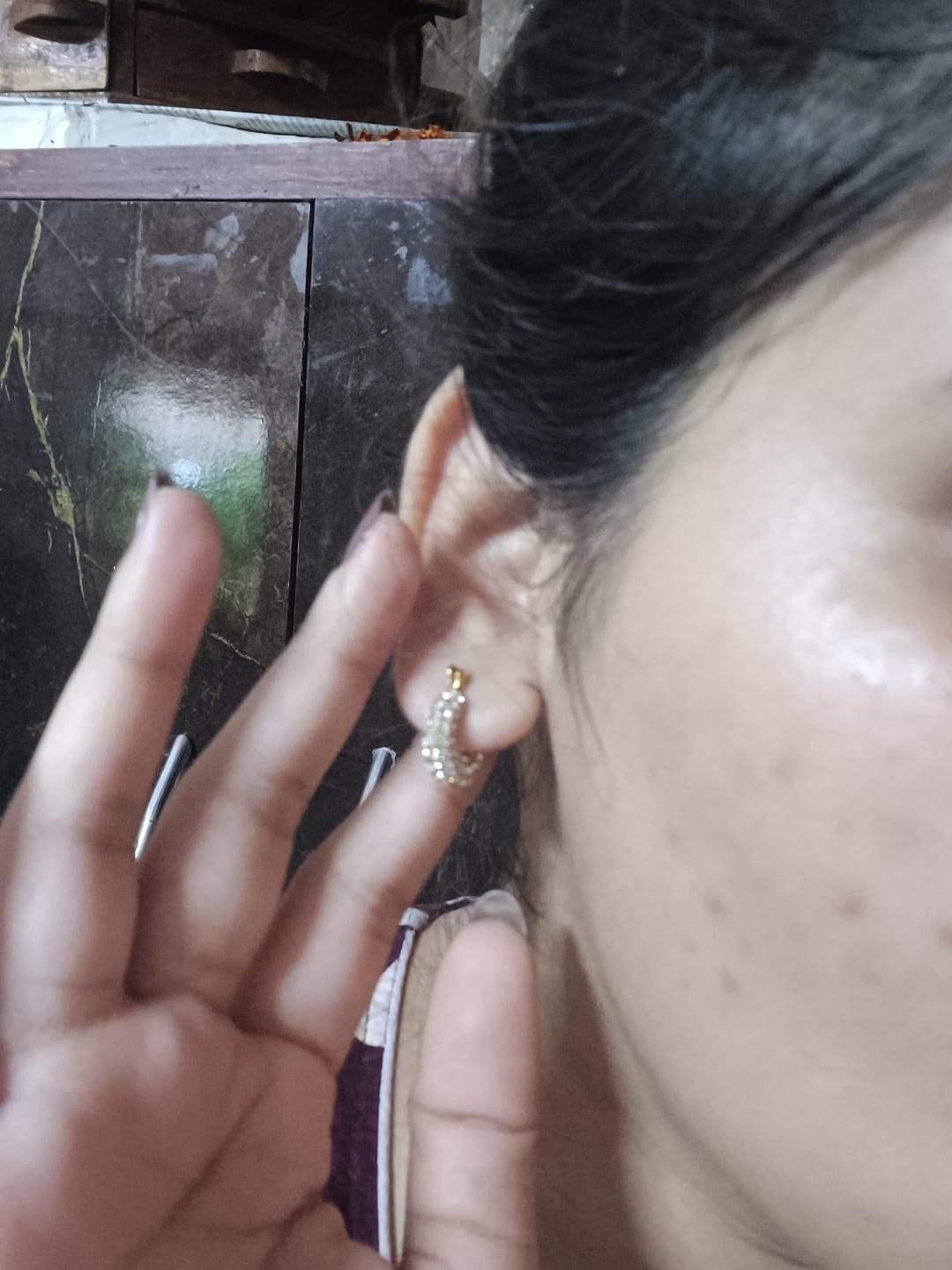 Customer photo review of Celeste Hoops