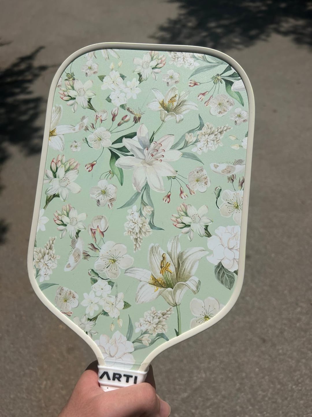 Customer photo review of ARTI Fiberglass "Flowers" Pickleball Paddle Set - USA Pickleball Approved